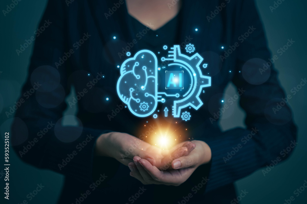 Aufkleber chatbot chat with ai. artificial intelligence. the concept of accessing imagination by feeding comma