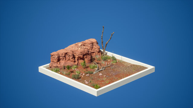 Mini 3D Isometric Render. Immerse yourself in a stunning 3D environment that captures the essence of this natural wonder.