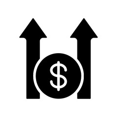 dollar sign with arrow Glyph Icon