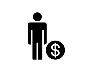 Man with Money Glyph Icon