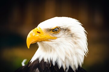 Closeup shot of the bald eagle