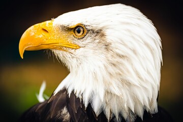 Closeup shot of the bald eagle