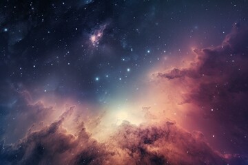 Obraz na płótnie Canvas Space nebula night gallaxy illustration. Cosmos universe astronomy. Generative AI