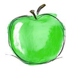 Green apple isolated on white.