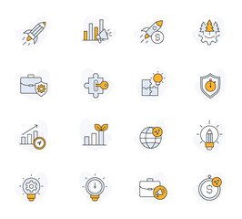 Fototapeta premium Creative Business Icons. Pixel Perfect Vector Icons with Editable Stroke.
