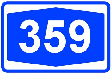 Illustration eines Autobahnschildes der Autobahn 359 in Deutschland	