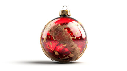 A Christmas ball on a white background, generative AI.