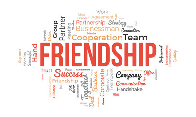 Fototapeta premium Word cloud background concept for Partnership. Business teamwork success, friendship strategy of company success. vector illustration.