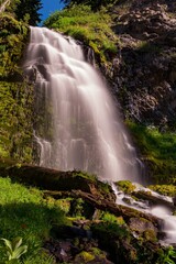 Long exposure shot of the waterfall in the nature