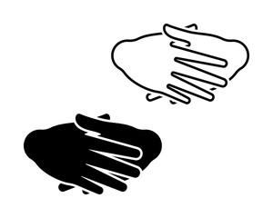 Handshaking icon partnership agreement vector illustration. Business meeting relationship deal symbol cutout outline silhouette pictogram