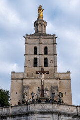Fototapeta na wymiar Avignon, Provence-Alpes-Côte d'Azur, France - December 9, 2022: Avignon Cathedral