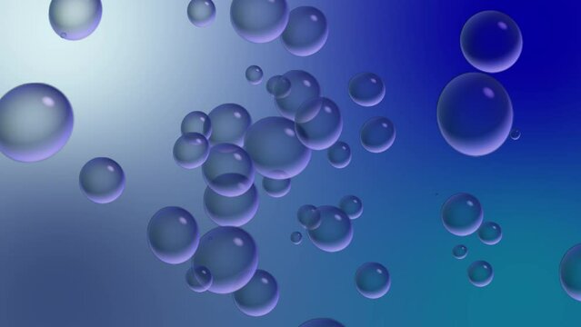 Moving balls on a blue gradient color background