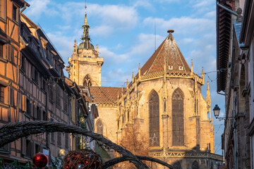 Colmar, Alsace, France - December 7, 2022: St Martin's Church