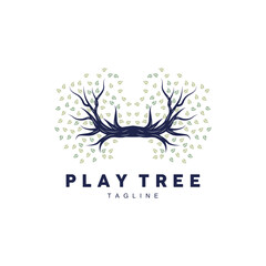Tree Logo Design, Playground Vector, Education Tree Icon