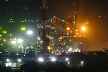 北九州工業地帯の工場夜景