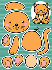 Cute wild animals vector for children