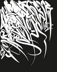 Abstract hand drawn brush line concept, design composition.