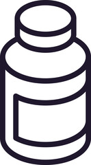 Pills concept. Single premium editable stroke pictogram perfect for logos, mobile apps, online shops and web sites. Vector symbol isolated on white background.