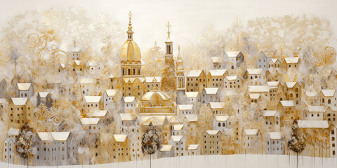 Obraz premium A Glittering Winter Wonderland in the Heart of the City