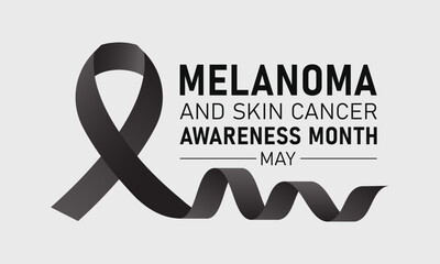 Skin cancer awareness month is observed every year in may. May is melanoma and skin cancer awareness month. Vector template for banner, greeting card, poster with background. Vector illustration. - obrazy, fototapety, plakaty