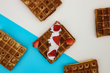 Waffles with strawberry