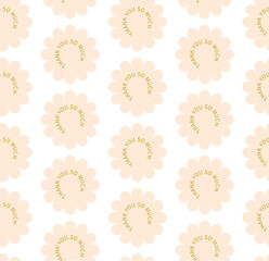 seamless pattern with flowers thank you stickers