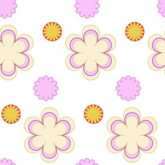 Fototapeta na wymiar seamless pattern with retro flowers