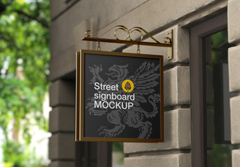 Vintage Signboard Wall Mockup