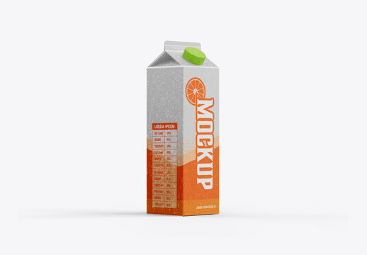 Liter Carton Mockup with Fresh Drops