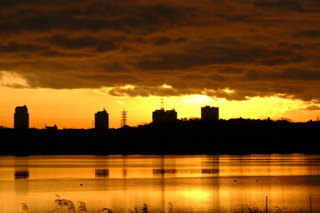 印旛沼の夕焼け８