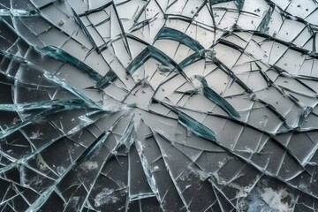 Abstract Cracked Glass Surface Background, Generative AI