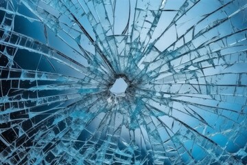 Abstract Cracked Glass Surface Background, Generative AI
