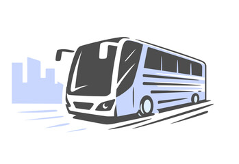 Travel bus logo vector template.