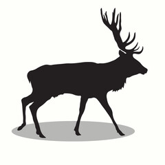Red Dear silhouettes and icons. Black flat color simple elegant Red Dear animal vector and illustration.