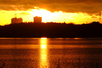 印旛沼の夕焼け１１