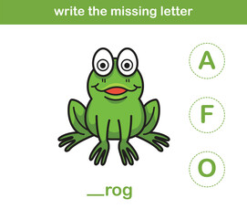 write the missing letter,illustration, vector
