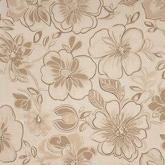 Obraz premium Cute Summer Wildflowers Pattern Design Floral on Beige