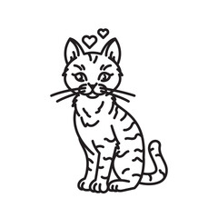 Cat in love vector illustration