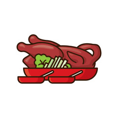 Peking Duck meal isolated vector illustration  for Peking Duck Day on January 18