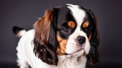 english cocker spaniel on a gray background
