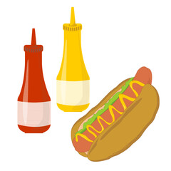 hot dog and sauces