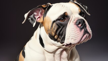 french bulldog portrait on a gray background