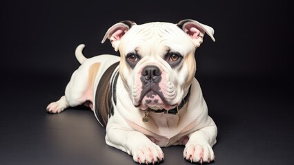 Obraz premium english bulldog puppy on a gray background