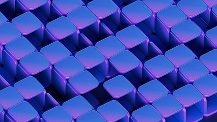 Shiny purple squares with rounded edges creating a pattern, 8k, 3d render