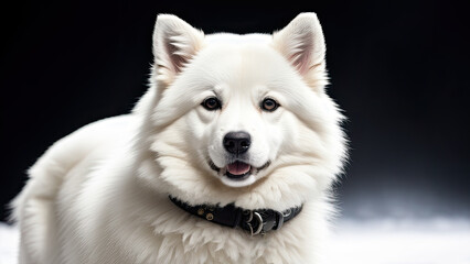 Obraz premium Japanese Spitz on a gray background