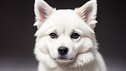 Obraz premium Japanese Spitz on a gray background