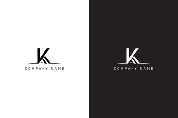 Letter K and home real estate logo design