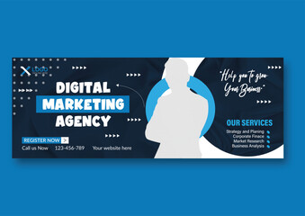 Digital marketing facebook cover and corporate social media template 
