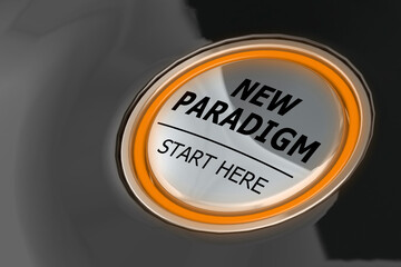 New paradigm start here buttom - obrazy, fototapety, plakaty