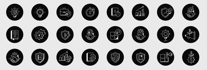 Simple Creative and unique Business Icon Set with hand-drawn touch. Vector Editable Stroke.